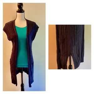 Old Navy cap-sleeve open cardigan, navy blue